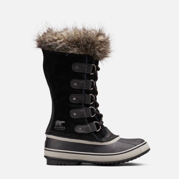 Sorel Joan Of Arctic Black Quarry Lace Up Moto Boots - Picture 2 of 15